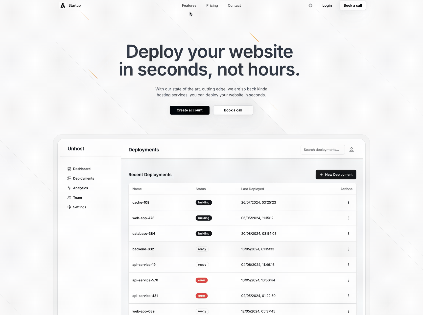 landing page